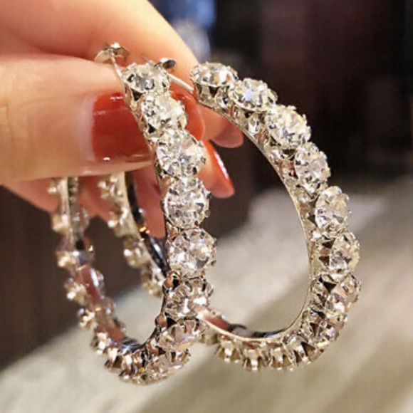 NWT 925 Silver hoop earrings - Picture 6 of 7